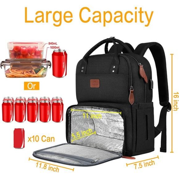 Lunch Backpack for Women, Insulated Cooler Backpacks, 15.6 inch  Water Resistant main image 5